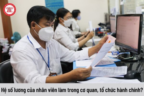 Hệ số lương hiện nay của nhân viên làm việc trong cơ quan, tổ chức hành chính là bao nhiêu?