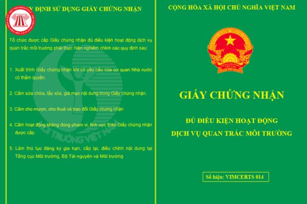 Để được cấp giấy chứng nhận đủ điều kiện hoạt động dịch vụ quan trắc môi trường cần đáp ứng điều kiện nào?