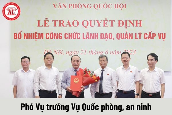 Mức phụ cấp chức vụ lãnh đạo của Phó Vụ trưởng Vụ Quốc phòng, an ninh được nhận là bao nhiêu?