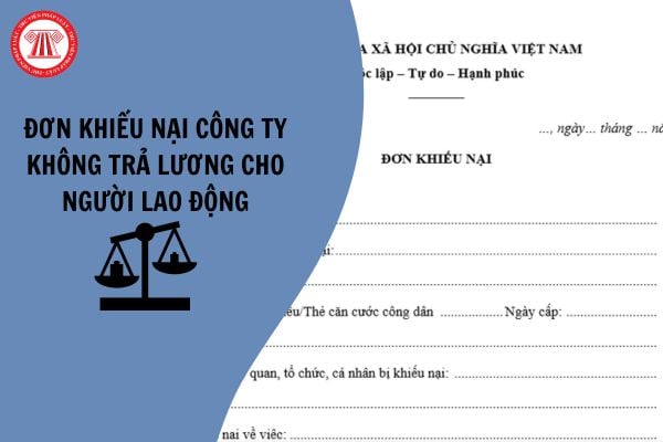 Mẫu đơn khiếu nại công ty không trả lương cho người lao động cập nhật mới nhất năm 2023?