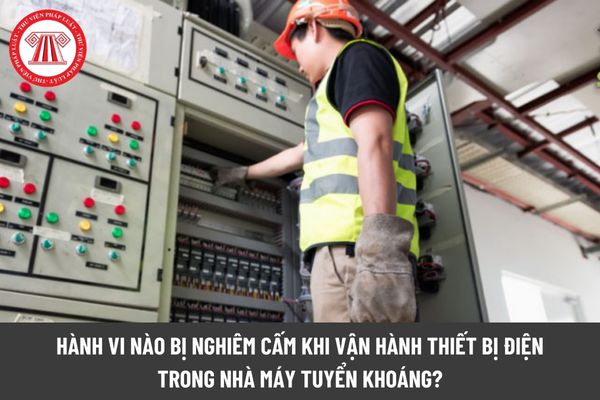 Hành vi nào bị nghiêm cấm khi vận hành thiết bị điện trong nhà máy tuyển khoáng?