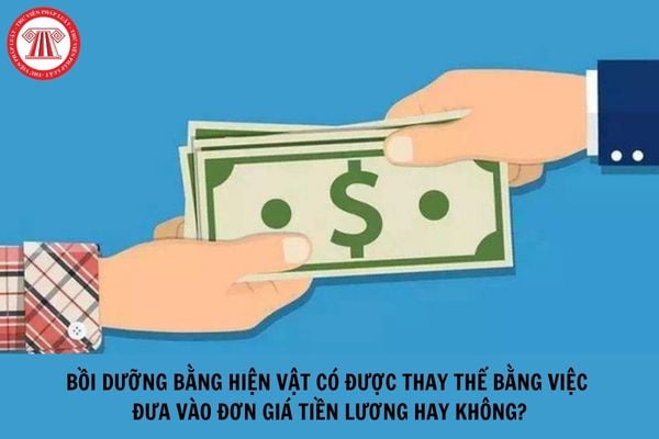 Bồi dưỡng bằng hiện vật có được thay thế bằng việc đưa vào đơn giá tiền lương hay không?