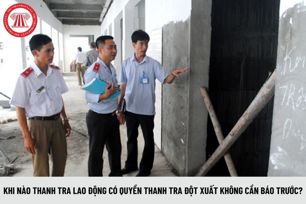 Khi nào thanh tra lao động có quyền thanh tra đột xuất không cần báo trước?