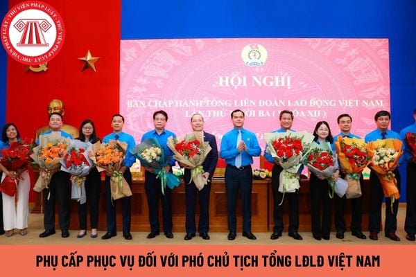 Phó Chủ tịch Tổng Liên đoàn Lao động Việt Nam được hưởng bao nhiêu tiền phụ cấp phục vụ?