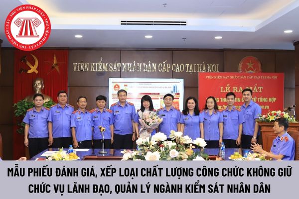 Mẫu phiếu đánh giá, xếp loại chất lượng công chức không giữ chức vụ lãnh đạo, quản lý ngành Kiểm sát nhân dân mới nhất là mẫu nào?