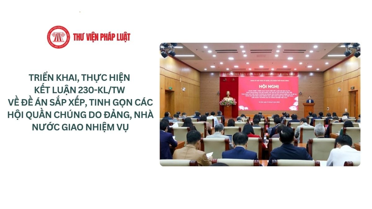 Triển khai, thực hiện Kết luận 230-KL/TW về Đề án sắp xếp, tinh gọn các hội quần chúng do Đảng, Nhà nước giao nhiệm vụ theo Kế hoạch 87 ra sao?