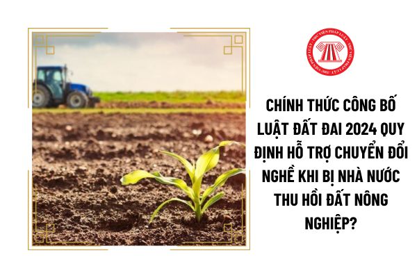 Chính thức công bố Luật Đất đai 2024 quy định hỗ trợ chuyển đổi nghề khi bị nhà nước thu hồi đất nông nghiệp?