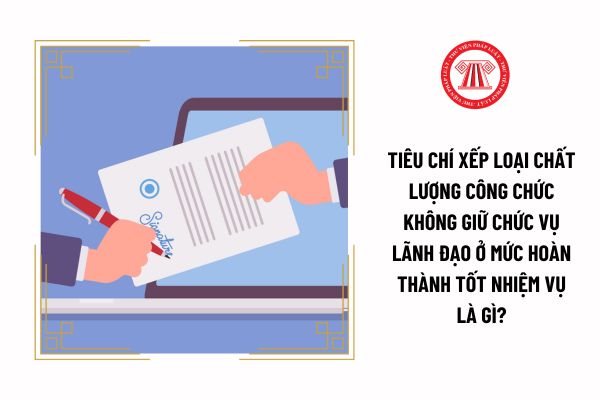 Tiêu chí xếp loại chất lượng công chức không giữ chức vụ lãnh đạo ở mức hoàn thành tốt nhiệm vụ là gì?