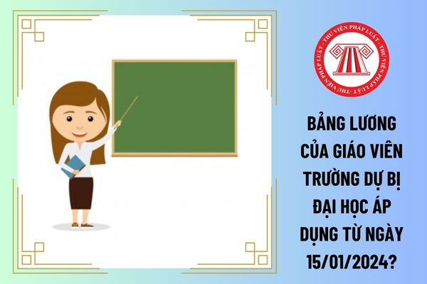 Bảng lương của giáo viên trường dự bị đại học áp dụng từ ngày 15/01/2024?