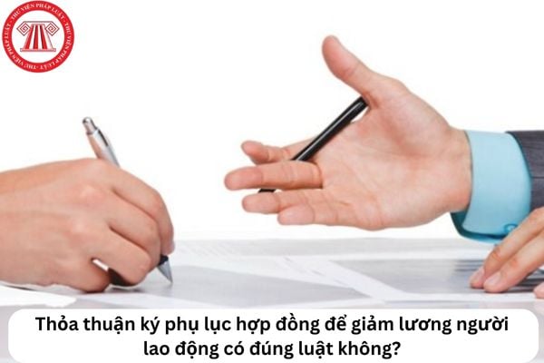 Cho tôi hỏi Thỏa thuận ký phụ lục hợp đồng để giảm lương người lao động có đúng luật? Câu hỏi của anh T.G (Quảng Ngãi)