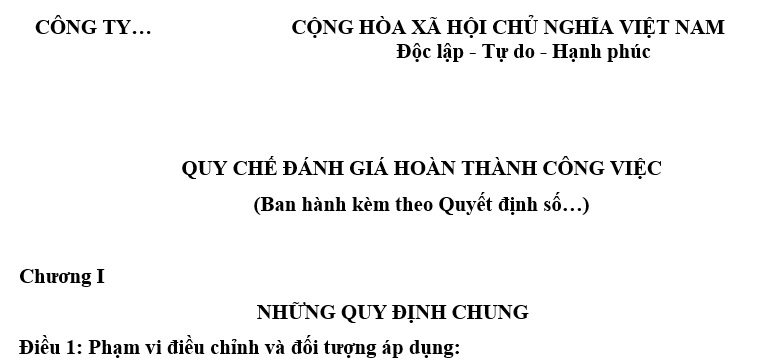 Quy chế đánh giá hoàn thành công việc