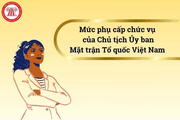 Mức phụ cấp chức vụ năm 2025 của Chủ tịch Ủy ban Mặt trận Tổ quốc Việt Nam là bao nhiêu?