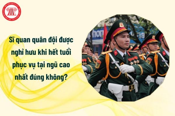 Sĩ quan quân đội được nghỉ hưu khi hết tuổi phục vụ tại ngũ cao nhất đúng không?