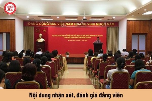 Có thông báo nội dung nhận xét, đánh giá đảng viên đến cá nhân đánh giá không?