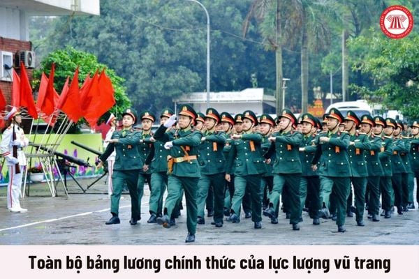 Toàn bộ bảng lương chính thức của LLVT trước thời điểm chính sách tiền lương mới có hiệu lực, cụ thể ra sao?