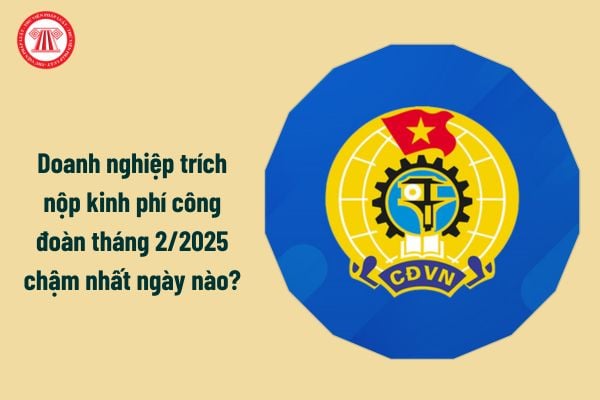 Doanh nghiệp trích nộp kinh phí công đoàn tháng 2/2025 chậm nhất ngày nào?