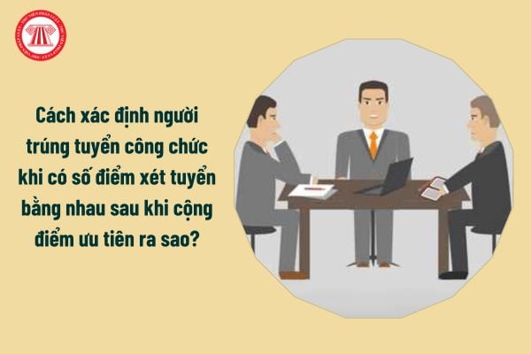 Cách xác định người trúng tuyển công chức khi có số điểm xét tuyển bằng nhau sau khi cộng điểm ưu tiên ra sao?