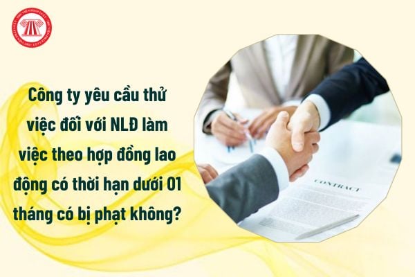 Công ty yêu cầu thử việc đối với NLĐ làm việc theo hợp đồng lao động có thời hạn dưới 01 tháng có bị phạt không?