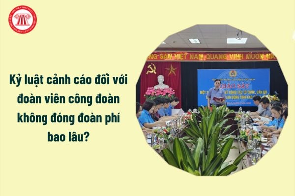 Kỷ luật cảnh cáo đối với đoàn viên công đoàn không đóng đoàn phí bao lâu?