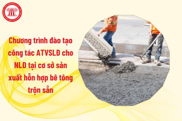 Chương trình đào tạo công tác ATVSLĐ cho NLĐ tại cơ sở sản xuất hỗn hợp bê tông trộn sẵn gồm những chương trình nào?