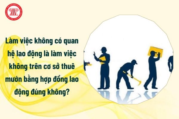 Làm việc không có quan hệ lao động là làm việc không trên cơ sở thuê mướn bằng hợp đồng lao động đúng không?