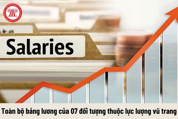 Toàn bộ bảng lương của 07 đối tượng thuộc lực lượng vũ trang chính thức thay đổi