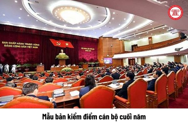 Mẫu bản kiểm điểm cán bộ cuối năm 2024 