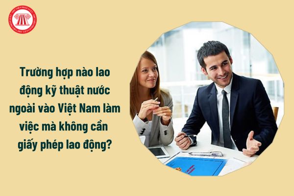 Trường hợp nào lao động kỹ thuật nước ngoài vào Việt Nam làm việc mà không cần giấy phép lao động?