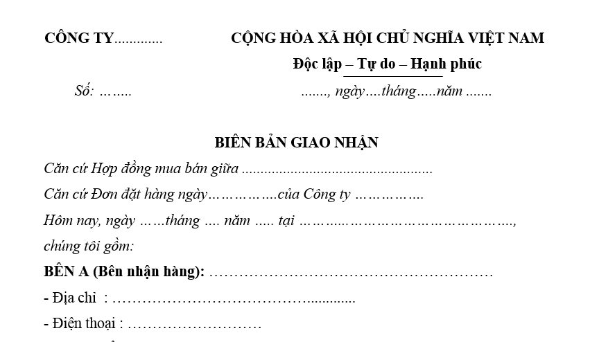 Tải mẫu biên bản giao nhận hàng hóa file word 2025 cho nhân viên kho ở đâu?