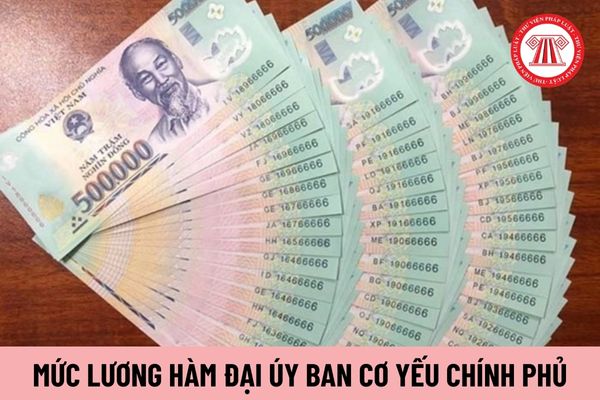 Mức lương của cấp bậc quân hàm Đại úy thuộc Ban Cơ yếu Chính phủ là bao nhiêu?