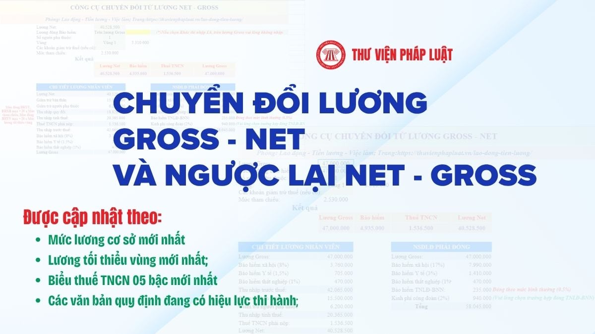 Ví dụ và công thức chuyển đổi lương NET sang GROSS, GROSS - NET mới năm 2026 chính xác nhất, cụ thể ra sao?