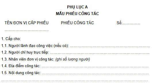 phiếu công tác