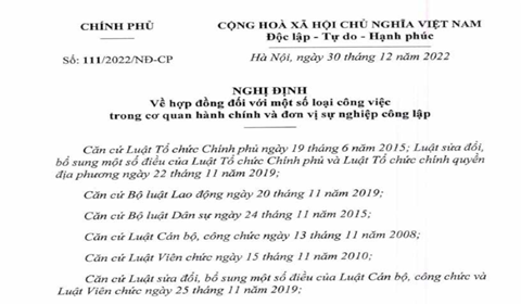 Nghị định 111/2022/NĐ-CP thay thế Nghị định 68/2000 về hợp đồng lao động trong cơ quan hành chính, đơn vị sự nghiệp Nghị Định 111/2022/Nđ-Cp Thay Thế Nghị Định 68/2000 Về Hợp Đồng Lao Động Trong Cơ Quan Hành Chính, Đơn Vị Sự Nghiệp