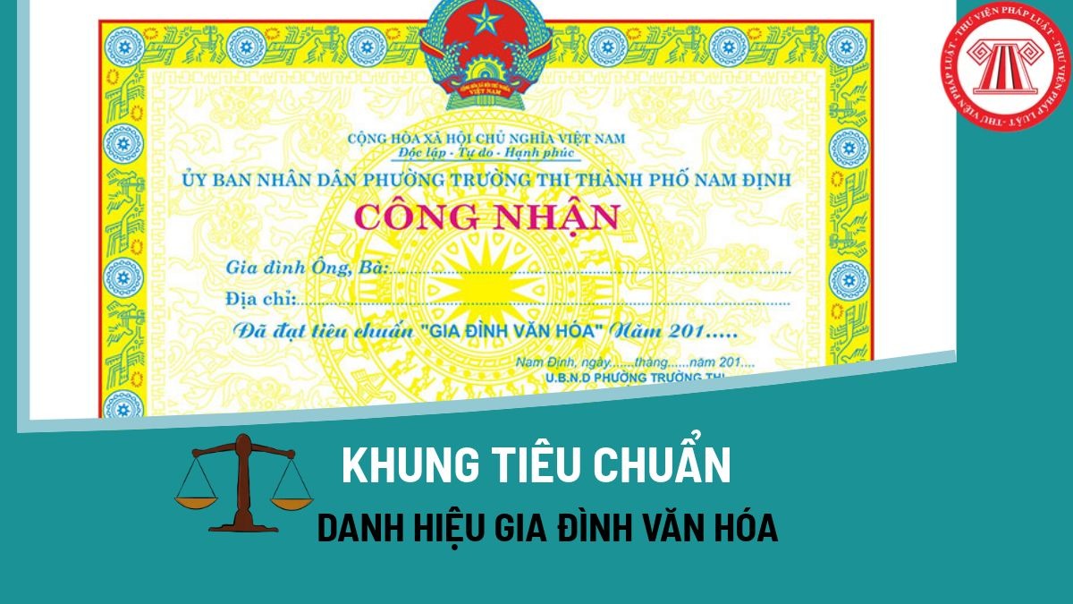 Khung tiêu chuẩn danh hiệu Gia Đình Văn Hóa được quy định như thế nào?