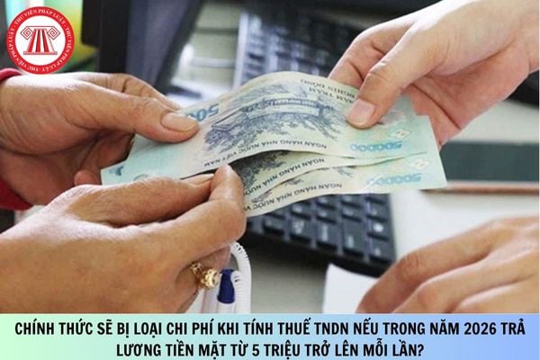Chính thức sẽ bị loại chi phí khi tính thuế TNDN nếu trong năm 2026 trả lương tiền mặt từ 5 triệu trở lên mỗi lần?