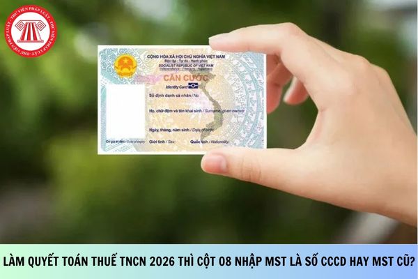 Làm quyết toán thuế TNCN 2026 thì cột 08 nhập MST là số CCCD hay MST cũ?