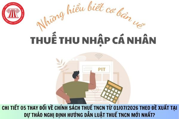 Chi tiết 05 thay đổi về chính sách thuế TNCN từ 01/07/2026 theo đề xuất tại dự thảo Nghị định hướng dẫn Luật Thuế TNCN mới nhất?