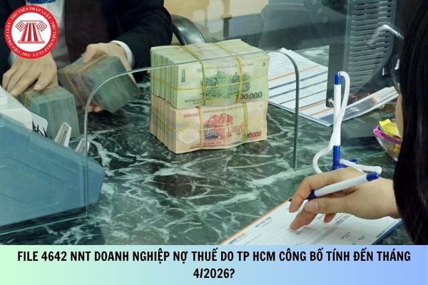 File 4642 NNT doanh nghiệp nợ thuế do TP HCM công bố tính đến tháng 4/2026?