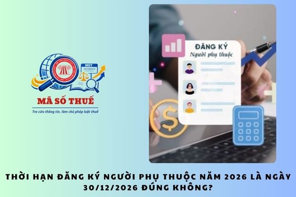 Thời hạn đăng ký người phụ thuộc năm 2026 là ngày 30/12/2026 đúng không?