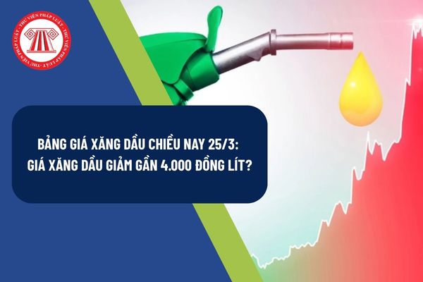 Bảng giá xăng dầu chiều nay 25/3: Giá xăng dầu giảm gần 4.000 đồng lít?