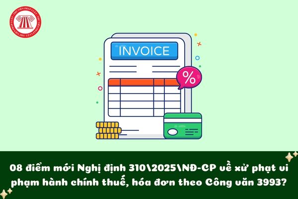 08 điểm mới Nghị định 310/2025/NĐ-CP về xử phạt vi phạm hành chính thuế, hóa đơn theo Công văn 3993?