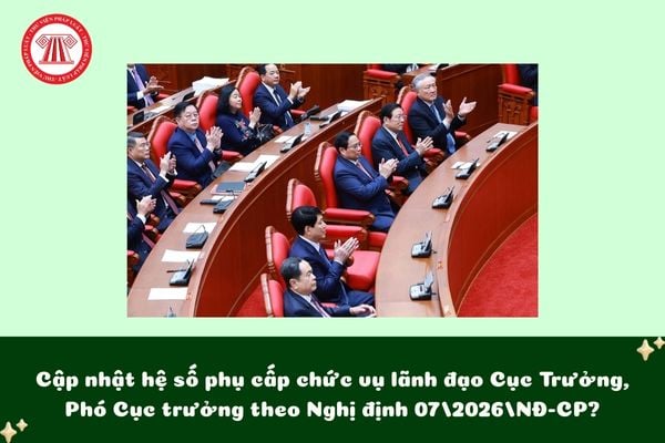Cập nhật hệ số phụ cấp chức vụ lãnh đạo Cục Trưởng, Phó Cục trưởng theo Nghị định 07/2026/NĐ-CP?