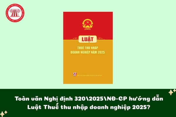 Toàn văn Nghị định 320/2025/NĐ-CP hướng dẫn Luật Thuế thu nhập doanh nghiệp 2025?