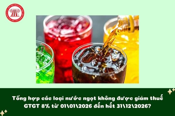 Tổng hợp các loại nước ngọt không được giảm thuế GTGT 8% từ 01/01/2026 đến hết 31/12/2026?