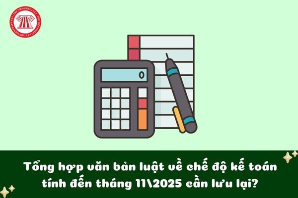 Tổng hợp văn bản luật về chế độ kế toán tính đến tháng 11/2025 cần lưu lại?