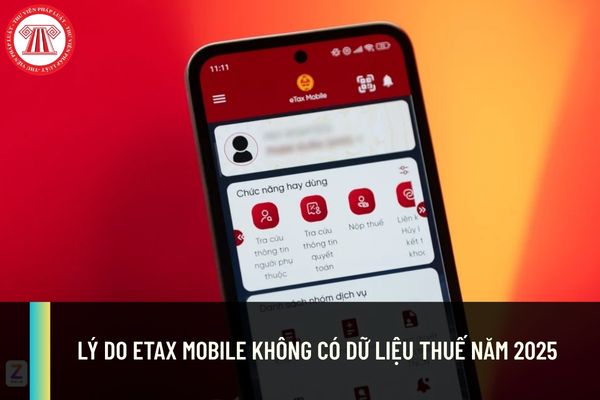 Lý do ETax Mobile không có dữ liệu thuế năm 2025? Hướng dẫn quyết toán thuế TNCN 2026 trên ETax Mobile?