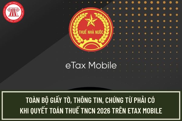 Toàn bộ giấy tờ, thông tin, chứng từ phải có khi quyết toán thuế TNCN 2026 trên Etax Mobile?