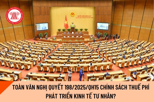 Toàn văn Nghị quyết 198/2025/QH15 chính sách thuế phí phát triển kinh tế tư nhân?