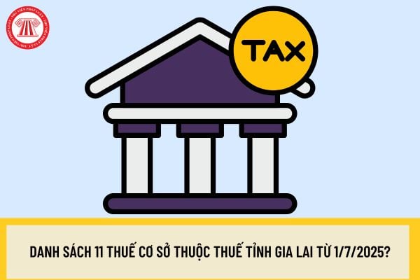 Danh sách 11 Thuế cơ sở thuộc Thuế Tỉnh Gia Lai từ 1/7/2025?
