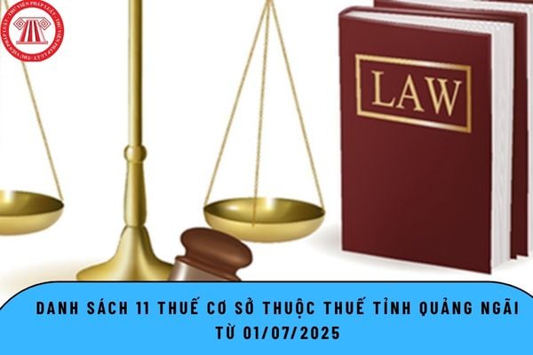 Danh sách 11 Thuế cơ sở thuộc Thuế tỉnh Quảng Ngãi từ 01/07/2025?